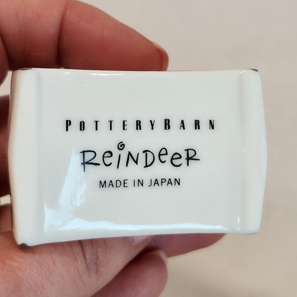 Vintage Pottery Barn Reindeer Napkin Rings Set 9 Christmas Holiday Table Decor - Picture 4 of 8